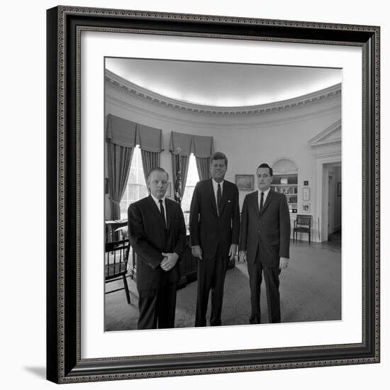 President John. F. Kennedy with Visitors at the White House-Stocktrek Images-Framed Photographic Print