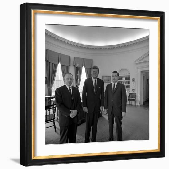 President John. F. Kennedy with Visitors at the White House-Stocktrek Images-Framed Photographic Print