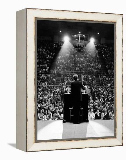 President John Kennedy Campaigns for Democrats in the Mid-Term Elections-null-Framed Stretched Canvas