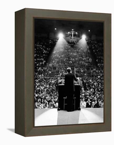 President John Kennedy Campaigns for Democrats in the Mid-Term Elections-null-Framed Stretched Canvas