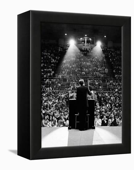 President John Kennedy Campaigns for Democrats in the Mid-Term Elections-null-Framed Stretched Canvas