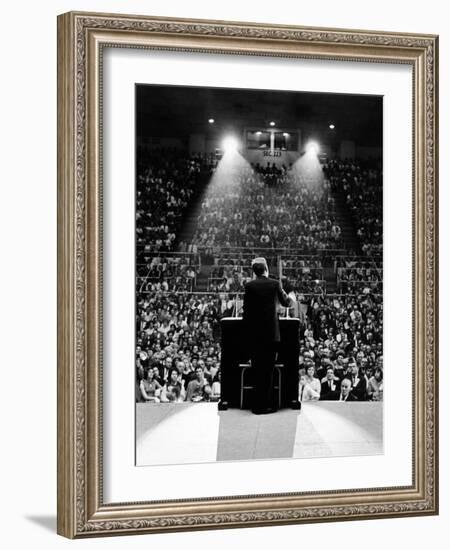 President John Kennedy Campaigns for Democrats in the Mid-Term Elections-null-Framed Photo