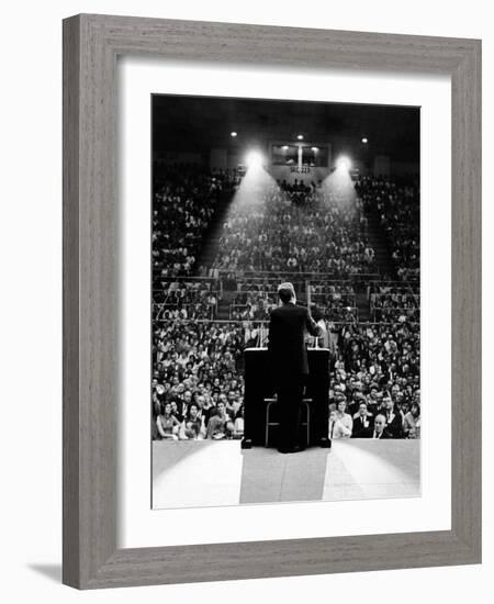 President John Kennedy Campaigns for Democrats in the Mid-Term Elections-null-Framed Photo