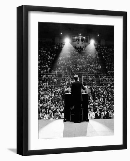 President John Kennedy Campaigns for Democrats in the Mid-Term Elections-null-Framed Photo