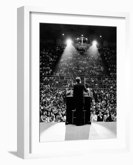 President John Kennedy Campaigns for Democrats in the Mid-Term Elections-null-Framed Photo