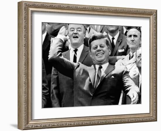 President John Kennedy Opens the Baseball Season-null-Framed Photo