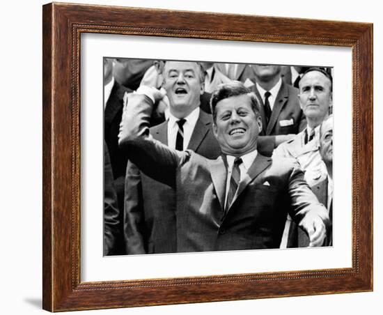 President John Kennedy Opens the Baseball Season-null-Framed Photo