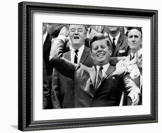 President John Kennedy Opens the Baseball Season-null-Framed Photo