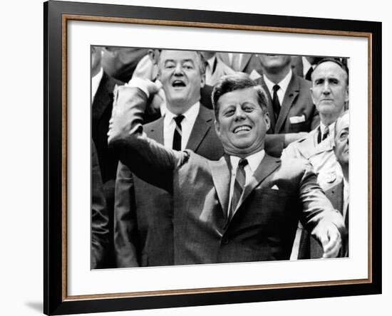 President John Kennedy Opens the Baseball Season-null-Framed Photo