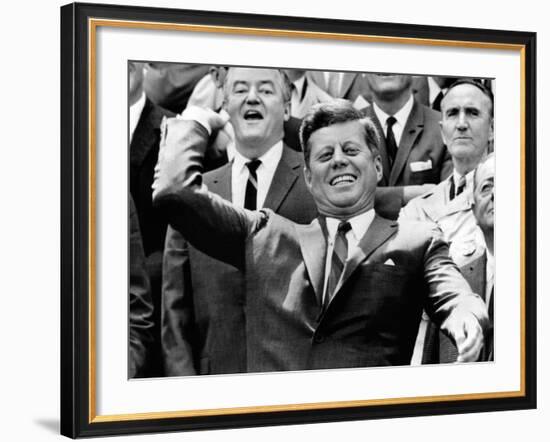 President John Kennedy Opens the Baseball Season-null-Framed Photo