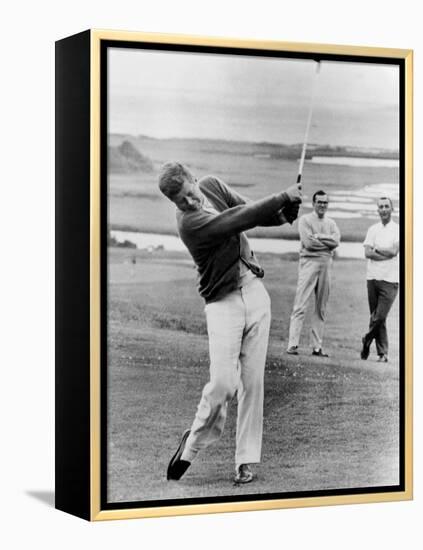 President John Kennedy Playing Golf at Hyannis Port. July 20, 1963-null-Framed Stretched Canvas