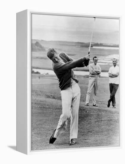 President John Kennedy Playing Golf at Hyannis Port. July 20, 1963-null-Framed Stretched Canvas