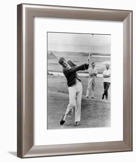 President John Kennedy Playing Golf at Hyannis Port. July 20, 1963-null-Framed Photo