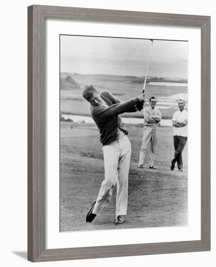 President John Kennedy Playing Golf at Hyannis Port. July 20, 1963-null-Framed Photo