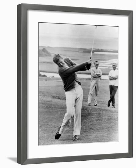 President John Kennedy Playing Golf at Hyannis Port. July 20, 1963-null-Framed Photo