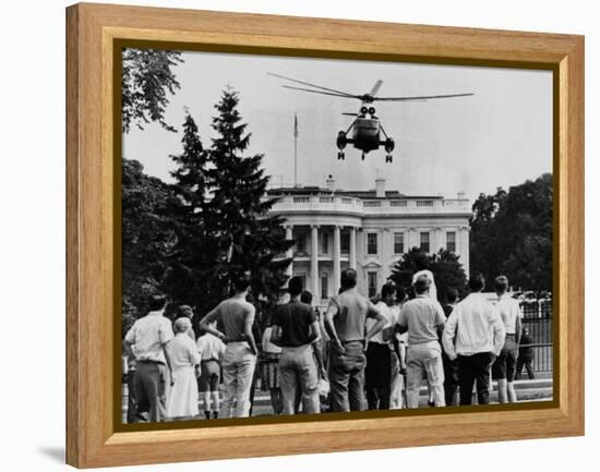 President John Kennedy's New Helicopter Takes Off from the South Lawn-null-Framed Stretched Canvas