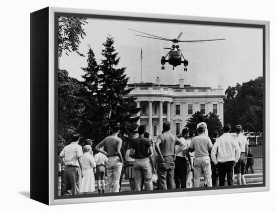 President John Kennedy's New Helicopter Takes Off from the South Lawn-null-Framed Stretched Canvas