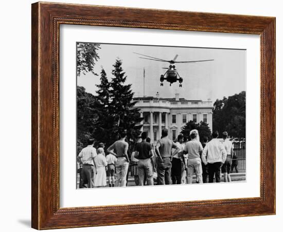 President John Kennedy's New Helicopter Takes Off from the South Lawn-null-Framed Photo