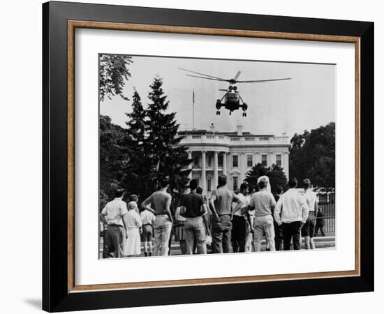 President John Kennedy's New Helicopter Takes Off from the South Lawn-null-Framed Photo