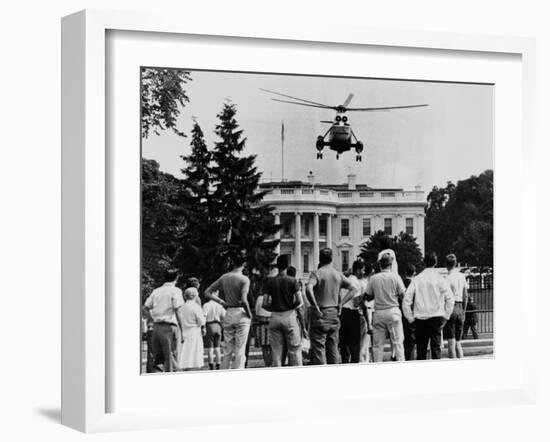 President John Kennedy's New Helicopter Takes Off from the South Lawn-null-Framed Photo