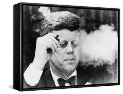 President John Kennedy, Smoking a Cigar at a Democratic Fundraiser, Oct.  19, 1963 Photo