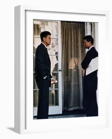 President John Kennedy with His Brother, Atty. Gen. Robert Kennedy, Ca. 1961-63-null-Framed Photo