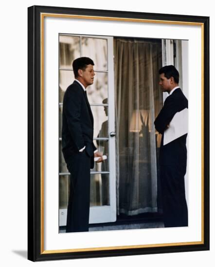 President John Kennedy with His Brother, Atty. Gen. Robert Kennedy, Ca. 1961-63-null-Framed Photo