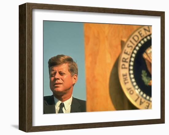 President Kennedy Attending Dedication of Trinity River Whiskeytown Dam and Reservoir-Art Rickerby-Framed Photographic Print