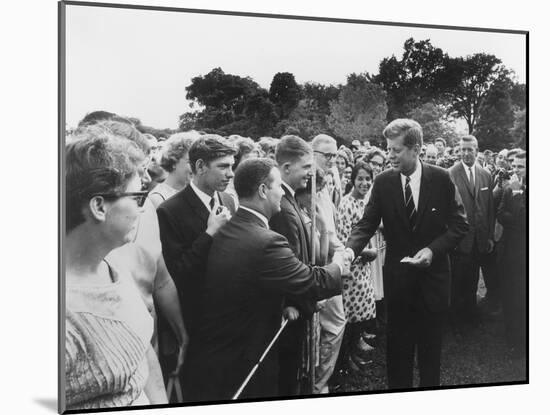 President Kennedy Greets Peace Corps Volunteers on the White House South Lawn-Stocktrek Images-Mounted Photographic Print