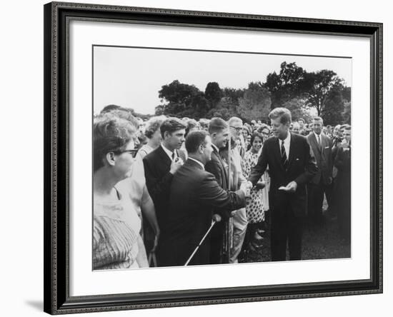 President Kennedy Greets Peace Corps Volunteers on the White House South Lawn-Stocktrek Images-Framed Photographic Print