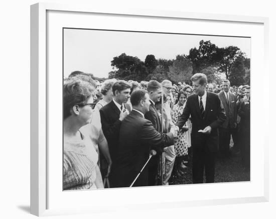 President Kennedy Greets Peace Corps Volunteers on the White House South Lawn-Stocktrek Images-Framed Photographic Print