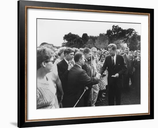 President Kennedy Greets Peace Corps Volunteers on the White House South Lawn-Stocktrek Images-Framed Photographic Print