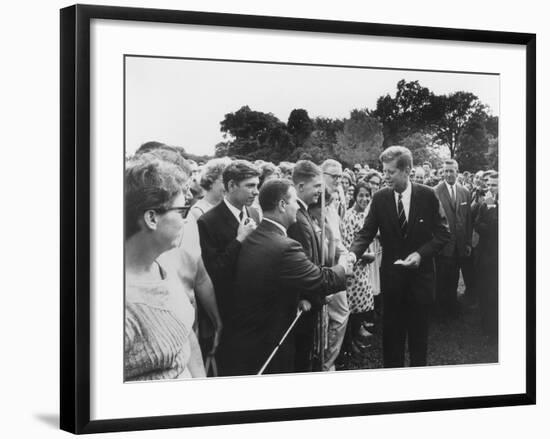 President Kennedy Greets Peace Corps Volunteers on the White House South Lawn-Stocktrek Images-Framed Photographic Print