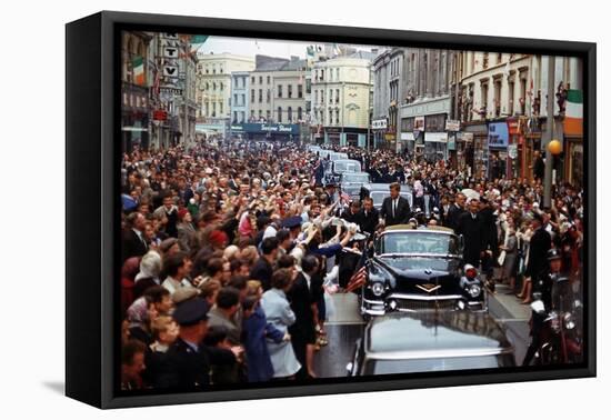 President Kennedy Is Cheered by the Citizens of Dublin, Ireland, Aug. 28, 1963-null-Framed Stretched Canvas