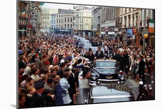 President Kennedy Is Cheered by the Citizens of Dublin, Ireland, Aug. 28, 1963-null-Mounted Photo