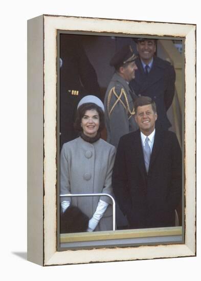 President Kennedy with First Lady Jackie at His Inauguration-Leonard Mccombe-Framed Premier Image Canvas