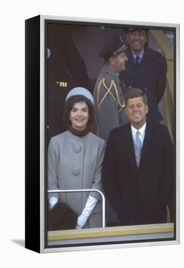President Kennedy with First Lady Jackie at His Inauguration-Leonard Mccombe-Framed Premier Image Canvas
