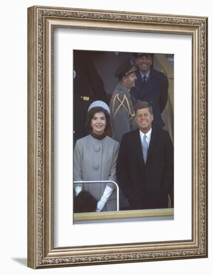 President Kennedy with First Lady Jackie at His Inauguration-Leonard Mccombe-Framed Photographic Print