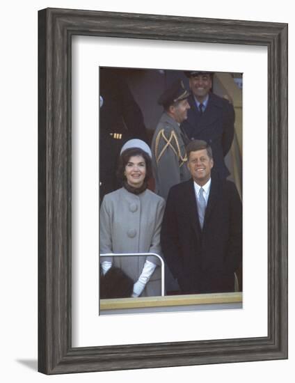 President Kennedy with First Lady Jackie at His Inauguration-Leonard Mccombe-Framed Photographic Print