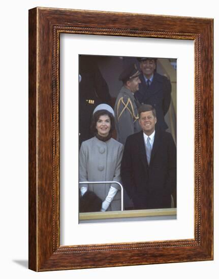 President Kennedy with First Lady Jackie at His Inauguration-Leonard Mccombe-Framed Photographic Print