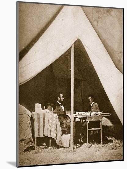 President Lincoln and General Mclellan in Mclellan's Tent, Antietam, 4th October, 1862-Mathew Brady-Mounted Giclee Print