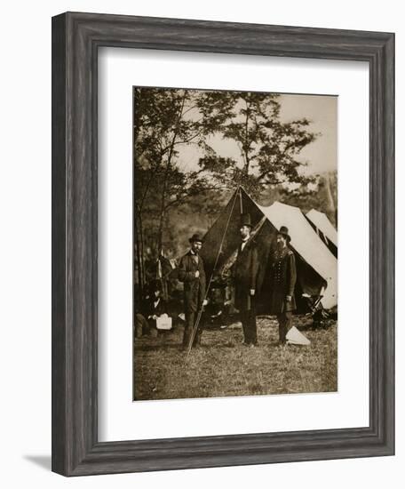 President Lincoln at Sharpsburg, October 1862-Mathew Brady-Framed Giclee Print