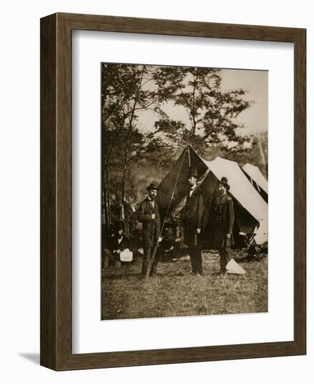 President Lincoln at Sharpsburg, October 1862-Mathew Brady-Framed Giclee Print