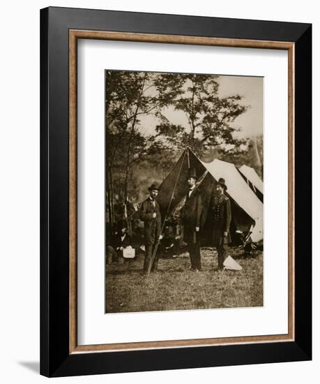 President Lincoln at Sharpsburg, October 1862-Mathew Brady-Framed Giclee Print