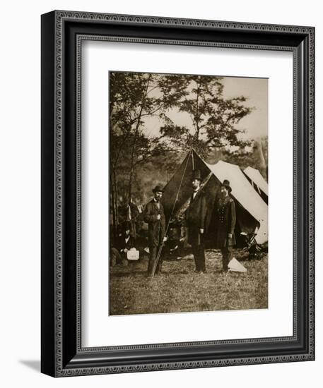 President Lincoln at Sharpsburg, October 1862-Mathew Brady-Framed Giclee Print