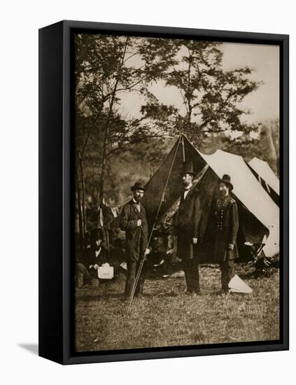 President Lincoln at Sharpsburg, October 1862-Mathew Brady-Framed Premier Image Canvas