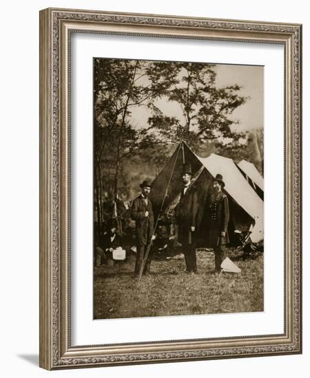 President Lincoln at Sharpsburg, October 1862-Mathew Brady-Framed Giclee Print