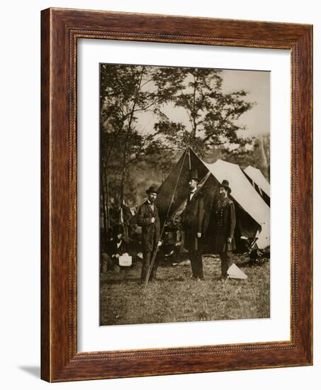 President Lincoln at Sharpsburg, October 1862-Mathew Brady-Framed Giclee Print