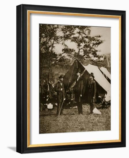 President Lincoln at Sharpsburg, October 1862-Mathew Brady-Framed Giclee Print