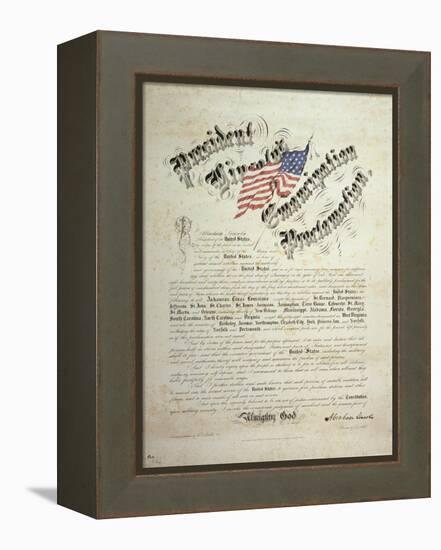President Lincoln, Emancipation Proclamation, San Francisco-null-Framed Premier Image Canvas